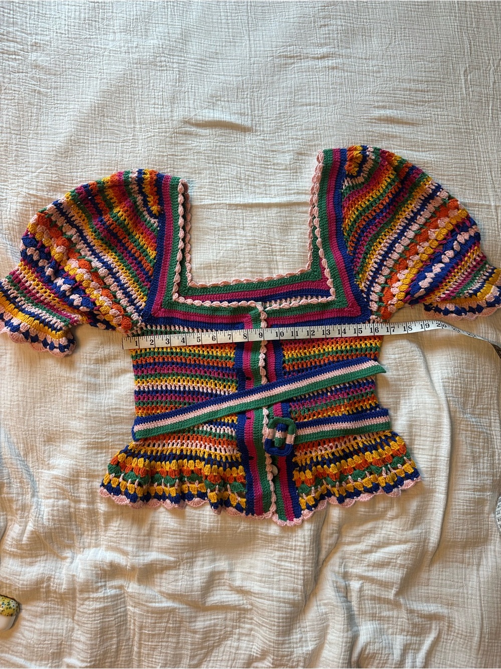 FARM Rio Multi Stitches Crochet Belted Top NWT S - Picture 8 of 12